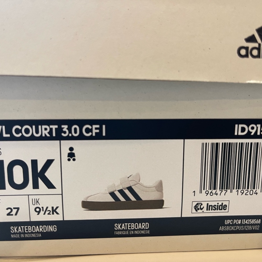 Adidas Kids' White and Blue Skateboarding Shoes
